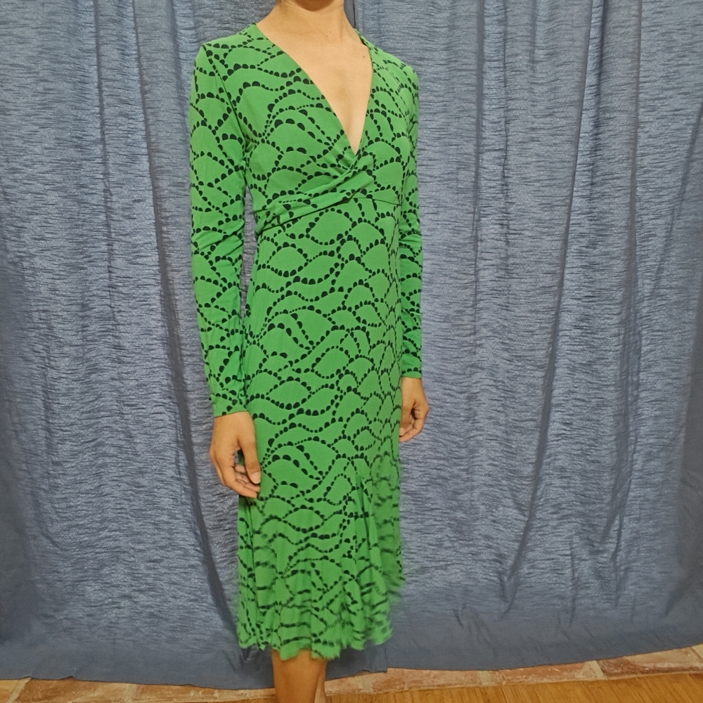 Boden Wrap Green Dress Size 4